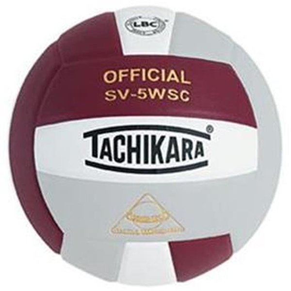 Tachikara Tachikara SV5WSC.CWSL Sensi-Tec Composite High Performance Volleyball - Cardinal-White-Silver Gray SV5WSC.CWSL